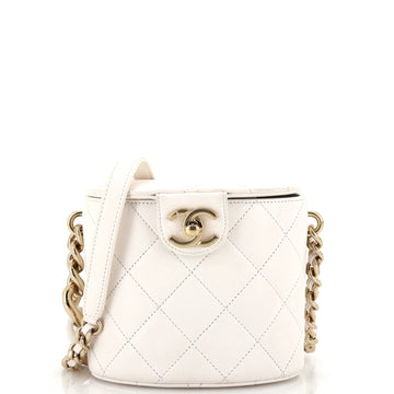 CHANEL Resin Elegant Chain Tubular Vanity Case Quilted Lambskin Small
