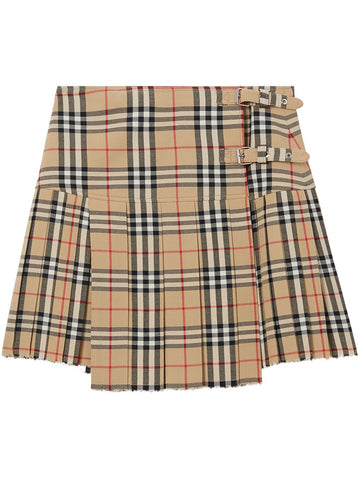 BURBERRY Vintage Check Wool Pleated Skirt - Women’s Regular Size