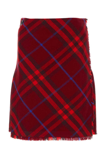 BURBERRY Embroidered Wool Skirt for Women - FW23 Collection