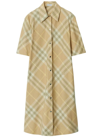 BURBERRY Embroidered Cotton Shirt Dress for Women - SS24