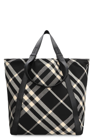 BURBERRY Tartan Motif Tote Handbag - 37 CM x 43 CM x 24 CM