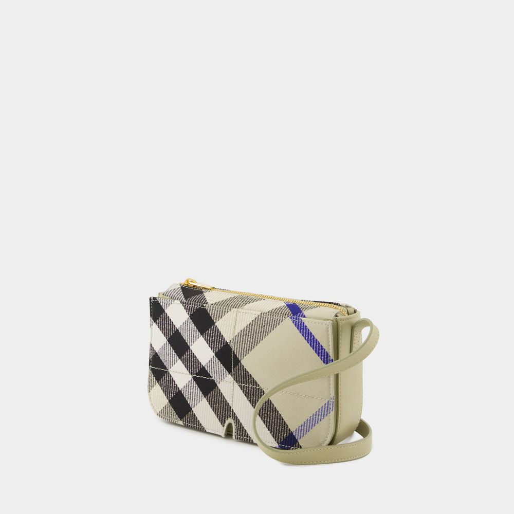 BURBERRY Embroidered Canvas Snip Crossbody Handbag