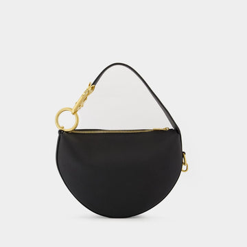 BURBERRY Mini Leather Handbag with Antiqued Golden Metal Finishing