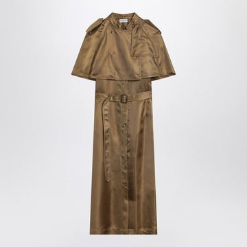 BURBERRY Viscose Twill Trench Dress with Cape for Women
