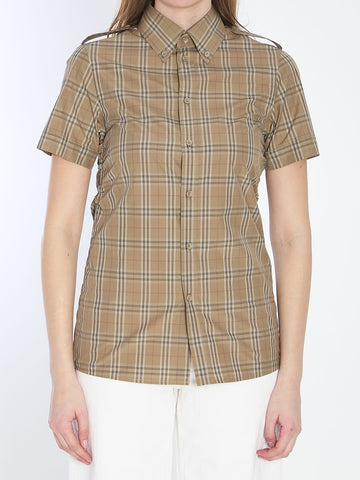 BURBERRY Checked Short-Sleeve Shirt for Women - Slim Fit