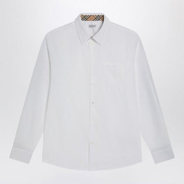 BURBERRY Cotton Poplin Shirt for Men with Equestrian Design and Check Print Details