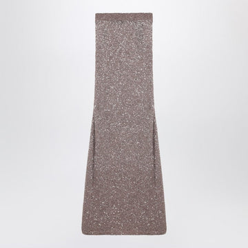 Balenciaga Light Brown/Silver Maxi Skirt With Sequins Women