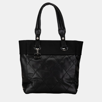 Black Canvas Small Paris-Biarritz Tote Bag