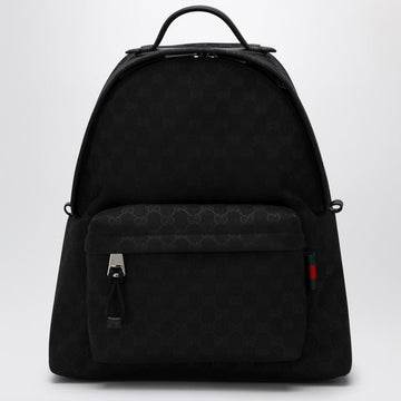 Gucci Medium Gg Black Backpack With Web Label Men