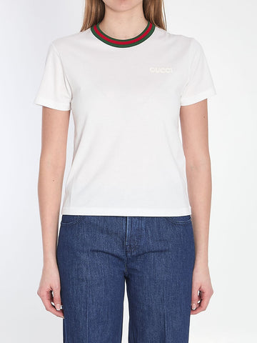GUCCI Cotton Short-Sleeve Crewneck T-Shirt - Size S