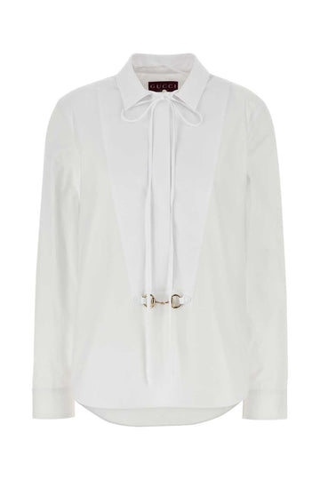 GUCCI Classic Poplin Shirt with Horsebit Detail