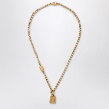 Balenciaga Nano Necklace In Gold Brass Women