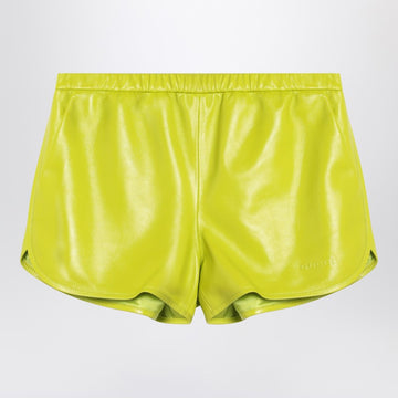 Gucci Lime Green Shorts In Leather Women