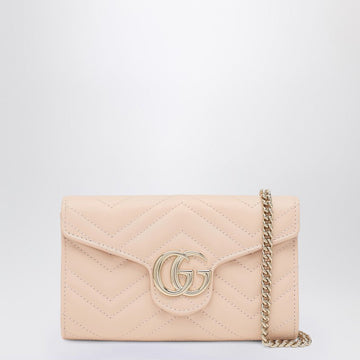 Gucci Gg Marmont Pink Wallet With Chain Women