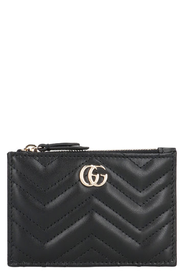 GUCCI Mini Quilted Leather Keyring with Coin Purse and Card Slot