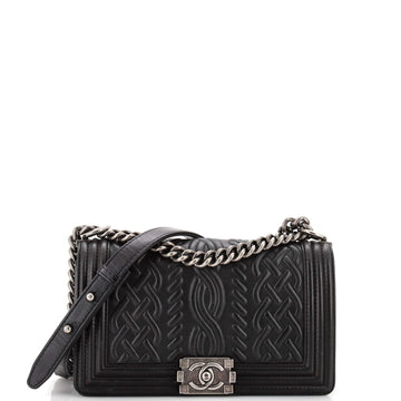 CHANEL Paris-Edinburgh Boy Flap Bag Celtic Knot EmboESed Calfskin Old Medium