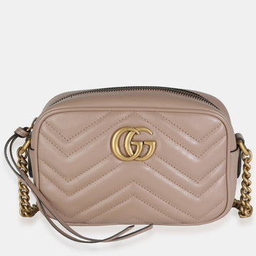 Beige MatelaESe Calfskin Small GG Marmont Shoulder Bag Bag
