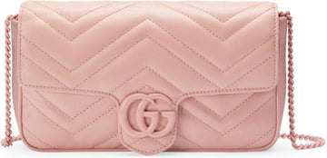 Women's Gg Marmont Quilted Leather Mini-Bag in Pink | 751526AACX5 Color 5945