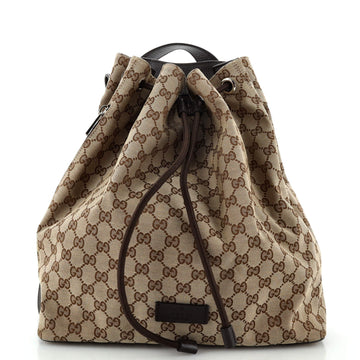 GUCCI Drawstring Backpack GG Canvas Medium