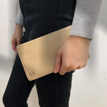 Chanel  Beige Long Wallet