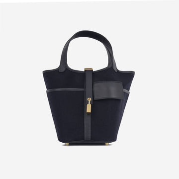 Hermès - Picotin 18 Cargo - Bleu Marine Canvas / Caban Swift GHW -  - 2022