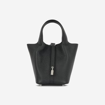 Hermès - Picotin 18 - Noir Clemence PHW - Brand New - 2024