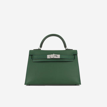Hermès - Mini Kelly - Vert Moyen Madame PHW - Brand New - 2024
