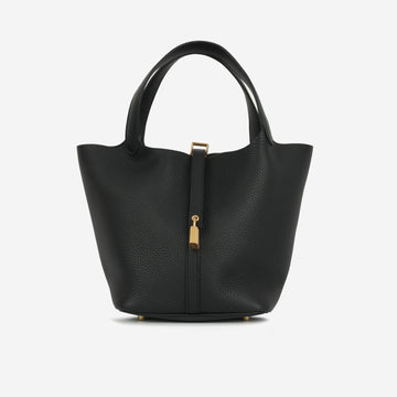 Hermès - Picotin 22 - Noir Clemence GHW - Brand New - 2024