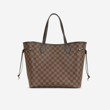 Louis Vuitton - Neverfull MM - Damier Ebene / Red Striped Lining GHW -