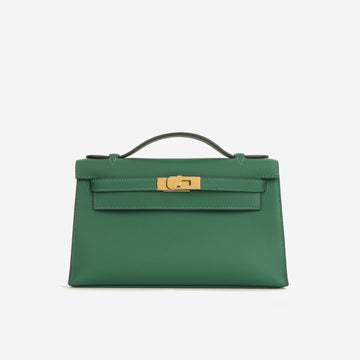 Hermès Kelly Pochette - Vert Moyen Swift GHW