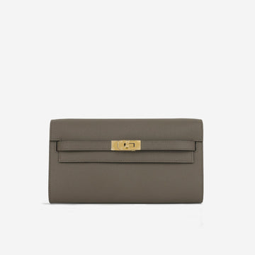 Hermès - Kelly To Go Wallet - Gris Etain Epsom GHW - 2025 - Brand New