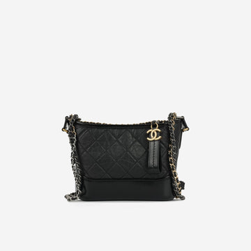 Chanel - Small Gabrielle Bag - Black Aged Calfskin MHW -  - Plaque Series