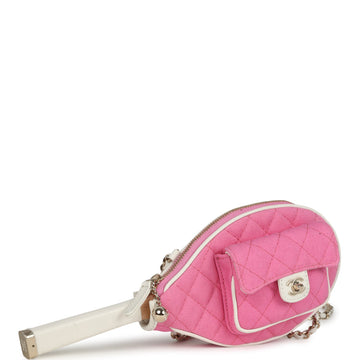 Chanel "Monte-Carlo" Mini CroESbody Tennis Bag Light Pink and White Canvas Light Gold Hardware