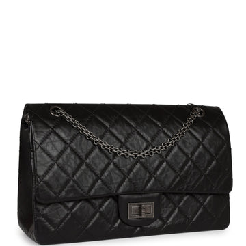 New Chanel Jumbo ReiESue 227 2.55 Flap Bag Aged Calfskin Ruthenium Hardware