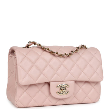 Chanel Mini REStangular Flap Light Pink Lambskin Gold Hardware