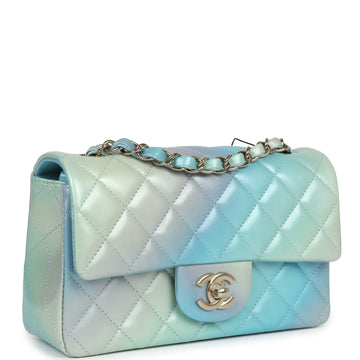 Chanel Mini REStangular Flap Bag Iridescent Ombre Lambskin Light Gold Hardware