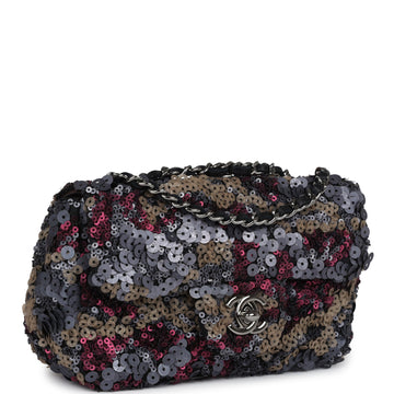 New Chanel Limited Edition Extra Mini Flap Bag Multicolor Sequin Ruthenium Hardware