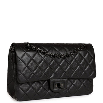 Chanel Small ReiESue 226 2.55 SO Black Aged Calfskin Black Hardware