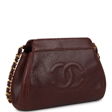 Chanel CC Shoulder Bag Brown Caviar Gold Hardware