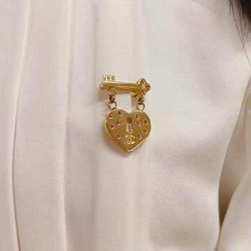 Chanel Love heart crystal Brooch