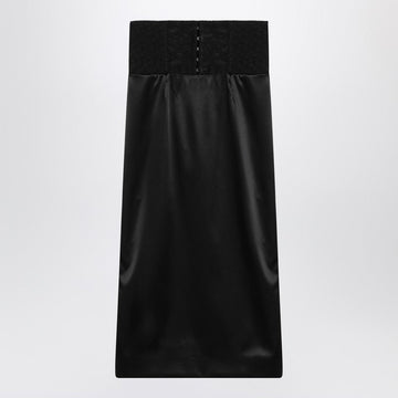 Dolce&Gabbana Black Midi Skirt With Corset Belt Women