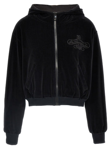 Dolce & Gabbana Women Logo Embroidery Chenille Hoodie