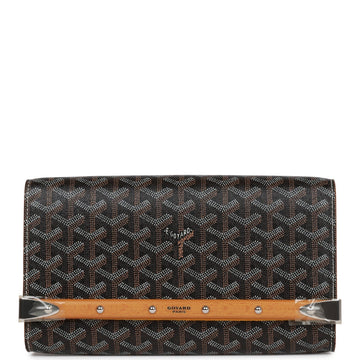 Goyard Goyardine Black Monte Carlo PM Clutch/Shoulder Bag Silver Hardware