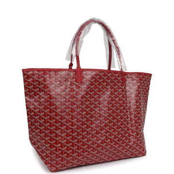 Goyard Goyardine Red St. Louis GM Tote Bag Palladium Hardware