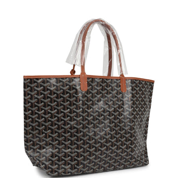Goyard Goyardine Black and Brown St. Louis PM Tote Bag Palladium Hardware