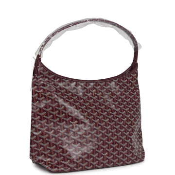 Goyard Goyardine Burgundy Boheme Hobo Bag Palladium Hardware