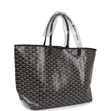 Goyard Goyardine Black St. Louis GM Tote Bag Palladium Hardware