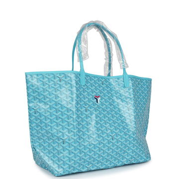 Goyard Goyardine Turquoise St. Louis GM Tote Bag & Balise Towel Palladium Hardware
