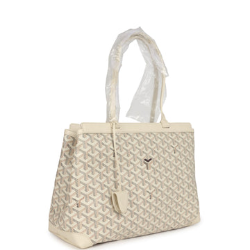 Goyard Goyardine Canvas Sand BellEShaESe PM Bag Palladium Hardware
