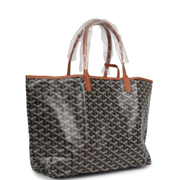 Goyard Goyardine Black & Tan St. Louis PM Tote Bag Palladium Hardware
